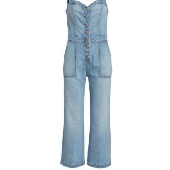 7 for all mankind Corset Whitney Denim Playsuit NWT $289 - Picture 3 of 5